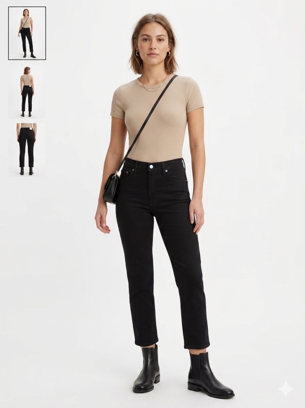 Levi’s 724 High Rise Straight Crop Black Jeans Women’s Size 28